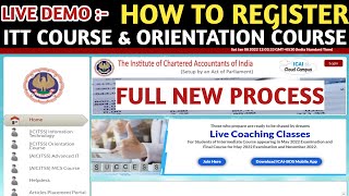 ICAI ICITSS Registration Full Process  How To Register Or Apply For ITT Course amp Orientation Course [upl. by Ahserak]