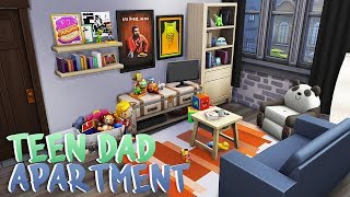 TEEN DAD APARTMENT ⚽  The Sims 4  Apartment Renovation Speed Build [upl. by Hollis485]