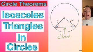 Isosceles Triangle In A Circle  Circle Theorems  Part 2 [upl. by Rothstein641]