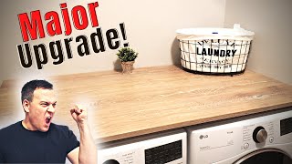 Laundry Room Makeover  Easy DIY Laundry Countertop [upl. by Ihcas521]