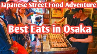 Japanese Street Food Adventure Best Eats in Osaka  Street Food In Japan [upl. by Haeckel633]