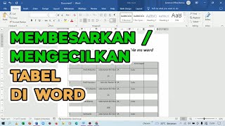 Cara Mengecilkan  Memperbesar Tabel di Microsoft Word [upl. by Aisirtap]