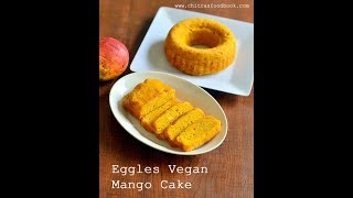 Eggless Mango Cake Recipe Without Condensed Milk  Vegan Mango Cake [upl. by Cadman108]