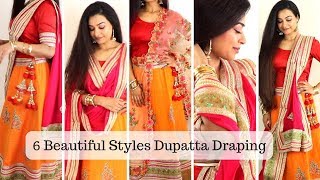 6 Dupatta Draping Styles You MUST Try  How To Wear Lehenga Perfectly this Wedding Season [upl. by Lemay]