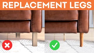 How to Upgrade Your IKEA With Replacement Legs  IKEA Karlstad Sofa Hack [upl. by Nerag855]