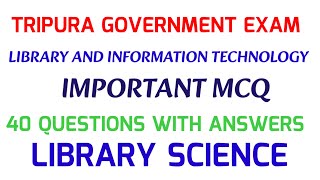 Tripura Library science amp information technology exam question amp answerLibrary science Imp MCQ [upl. by Imyaj]