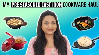 Agaro Royal Pre seasoned Cast Iron cookware haul [upl. by Iosep]