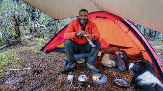 Tent Camping On A Mountain In Rain [upl. by Ahsitram197]