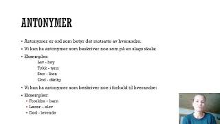 Grammatikk synonymer antonymer hymonymer [upl. by Nylesaj]