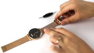 How To Adjust your Mesh Metal Watch Band  Arvo [upl. by Ecirehc]