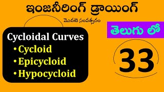 How to Draw Cycloidal curves  Cycloid Epicycloid Hypocycloid CycloidsInTelugu Drawing [upl. by Maice264]