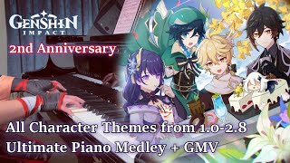 All Genshin Impact Character Themes Combined in One Medley 2nd Anniversary Special [upl. by Ahsenrad988]