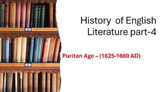 History of English Literature part 4 Puritan age [upl. by Hairahcaz]