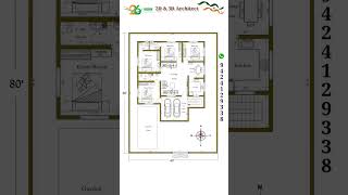 60×80 House Plan  60 by 80 House Plan  60×80 Home Plan  80×60 🏠 Plan  floorplan shorts [upl. by Maer]