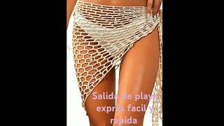 Salida de playa exprés fácil y rápida de tejer  pareo crochet [upl. by Ahsima]