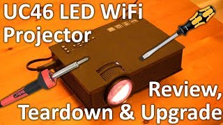 UC46 £50 WiFi projector review teardown amp noisy fan fix [upl. by Studnia622]