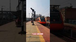 Brand New Orange vandebharatexpress passing Santragachi JN newindia beautifultrain shorts [upl. by Hcirteid]