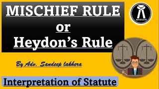 Mischief or Heydons Rule of Interpretation law mischiefruleofinterpretation [upl. by Pulling]