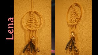 🎄Makramee Tanne  Weihnachtsbaum 💫Makramee Kranz Wandbehang💫 Macrame Wreath 🎄 Christmas tree of life [upl. by Godewyn]