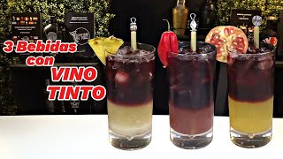 3 Bebidas para hacer con VINO TINTO 🍷 [upl. by Marylou]