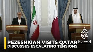 Irans president visits Qatar discusses escalating tensions a day after missile strike on Israel [upl. by Aret]