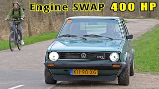 400HP VW Golf GTI MK1  20 TFSI SWAP  SOUND amp 100200 on AUTOBAHN [upl. by Humfrey]