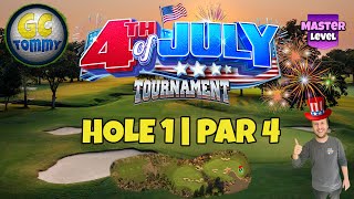 Master QR Hole 1  Par 4 EAGLE  4th of July Tournament Golf Clash Guide [upl. by Acirtap]