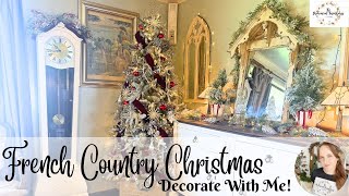 French Country Christmas Decorate With Me 2024  Styling Thrifted Decor  Decorate a Christmas Tree [upl. by Cattan]