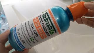 Amazing Mouth Wash For Bad Breath  The Breath Co Icy Mint Mouthwash Review [upl. by Aihsened]