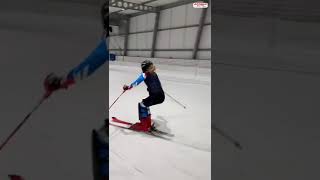 Mathilde Astoul 🇫🇷  indoor slalom training in Amneville France sheskis weareskiing atomic [upl. by Debee659]