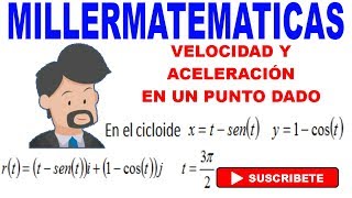 velocidad aceleración y rapidez de una funcion vectorial cicloide  Ejemplo 7 Millermatematicas [upl. by Elehcim971]