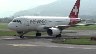 Spotting at Bern Belp LSZB Helvetic Airways Airbus A319 Skywork Dornier 328 [upl. by Ellerey7]