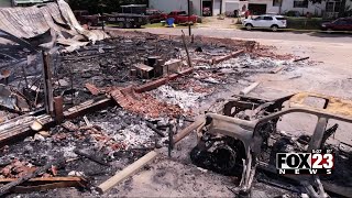 Video 3 businesses in Checotah destroyed by overnight fire [upl. by Romeyn]