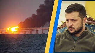 quotMalheureusement cétait nuageux en Criméequot ironise Volodymyr Zelensky à propos du pont en… [upl. by Glenden]