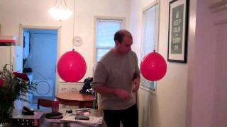 Demonstration of the Bernoulli Effect with Balloons and a hairdryer [upl. by Aidnahs816]