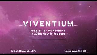 Federal Tax Withholding in 2020 How to Prepare 1162019 [upl. by Ytsirk]