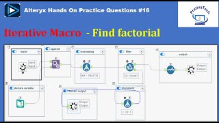 Alteryx Iterative Macro  Factorial of Number  Alteryx Hands On Questions  Part 16 [upl. by Akemihs361]