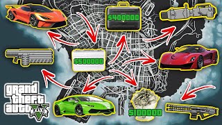 GTA 5  All New 2024 Secret Money Rare Cars amp Weapon Locations Story mode [upl. by Ikkaj643]