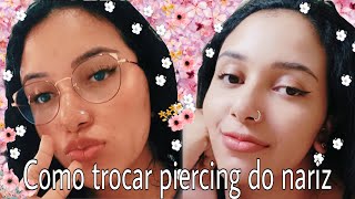 Como trocar o piercing do nariz [upl. by Eveleen793]