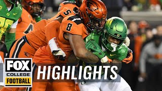 No 16 Oregon State Beavers vs No 6 Oregon Ducks Highlights  CFB on FOX [upl. by Nnyladnarb]