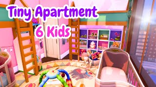 Tiny Apartment 6 Kids  The Sims 4 Speed Build No CC [upl. by Onimixam]