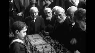 Samuel Reshevsky age 8 defeating several chess masters at once in France 1920 [upl. by Brinn837]