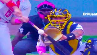 Mark Carpenter Broken Bat Before Contact with Ball  Cardinals vs Guardians  2024 MLB Highlights [upl. by Novart]