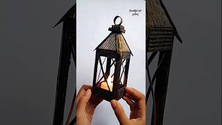 Easy Diwali lamp making  Paper lantern shortsviralshorts youtubeshorts beautifulartgallery [upl. by Siul]