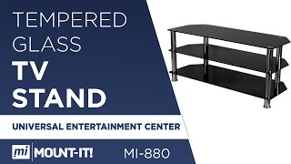 How to Assemble your TV Stand MountIt Entertainment Center Glass MI880 [upl. by Bridgid]