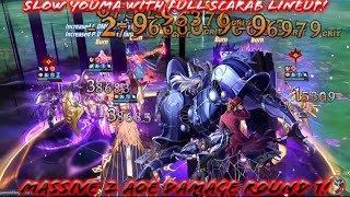 Saint Seiya Awakening KOTZ  Youma Slow With Full Scarab Combo Test Massive AOE Damage Twice [upl. by Alodi]