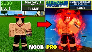 Beating Blox Fruits as Ace Lvl 0 to Max Lvl Noob to Pro Full Human v4 Awakening in Blox Fruits [upl. by Ailel873]