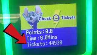 Over 40000 Tickets at Chuck E Cheese Rare Games and Jackpots [upl. by Ellehcen]