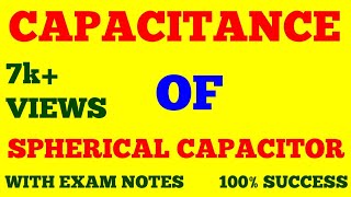 CAPACITANCE OF SPHERICAL CAPACITOR  SPHERICAL CAPACITOR  WITH EXAM NOTES [upl. by Secor]