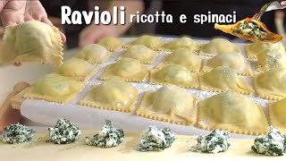 RAVIOLI XXL fatti in casa RICOTTA E SPINACI pasta fresca all’uovo ITALIAN FOOD 🍲 [upl. by Thorlay]